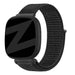 Bandz Fitbit Sense nylon loop band (zwart)