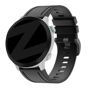 Bandz Garmin Descent Mk3(i) - 43mm siliconen band met gesp (zwart)