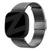 Bandz Fitbit Sense verstelbare stalen band (zwart)