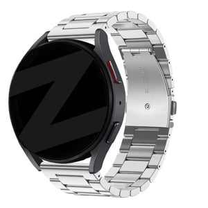 Steel Strap 'Classic', silver, on a watch, 3/4 front view