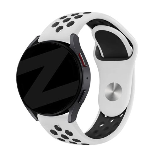 Bandz Actyve Smartwatch 20mm sport band 'Deluxe' (wit/zwart)