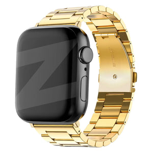 Steel Strap 'Classic', gold, on a watch, 3/4 front view