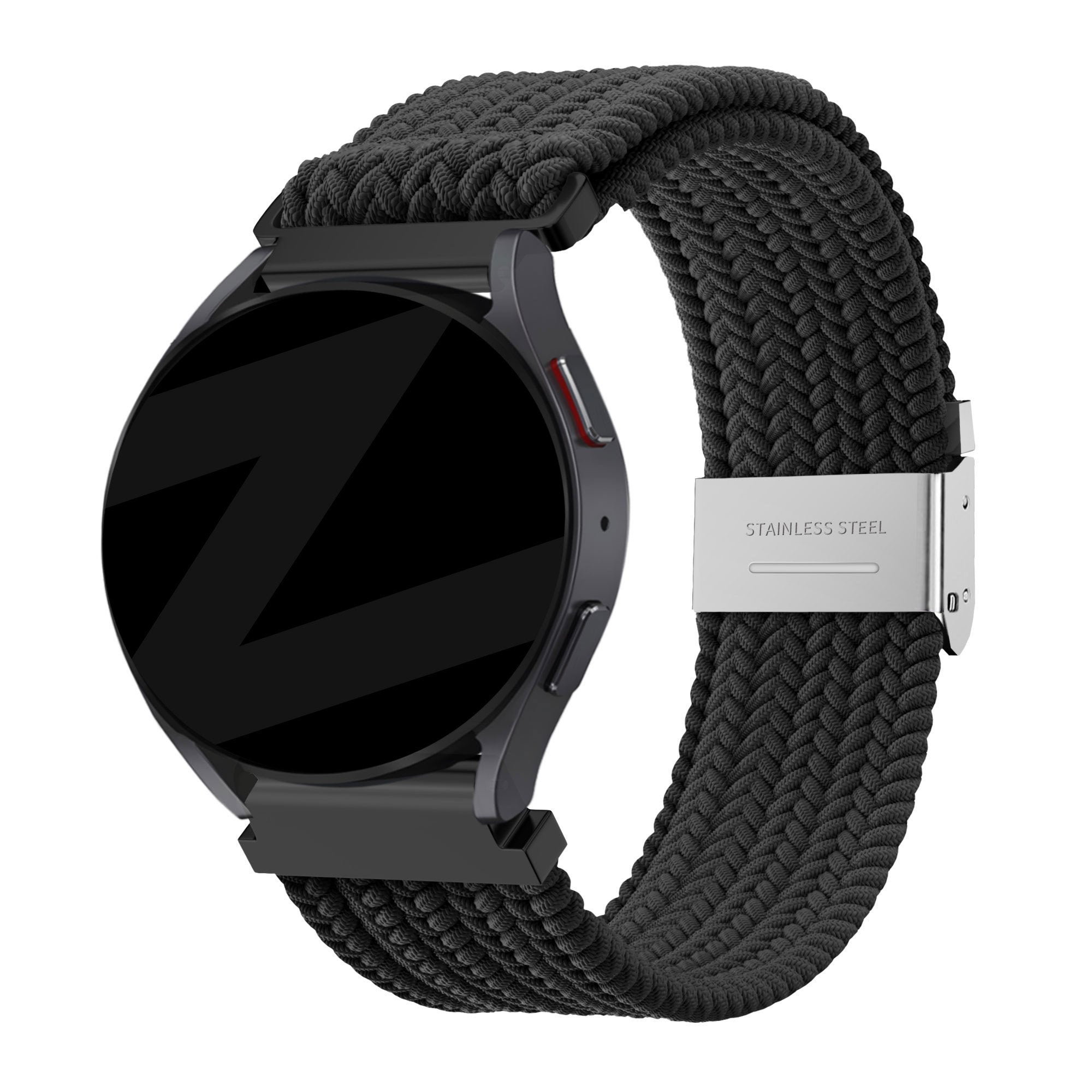 Bandz Huawei Watch GT 5 - 46mm gevlochten nylon band (zwart)