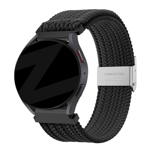 Bandz Huawei Watch GT 7 Pro gevlochten nylon band (zwart)