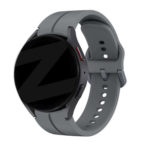 Silicone Strap 'Extreme', dark grey, on a watch, 3/4 front view