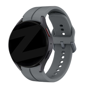 Silicone Strap 'Extreme', dark grey, on a watch, 3/4 front view
