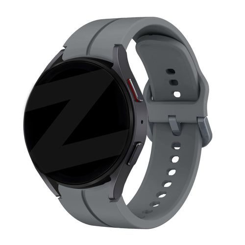 Silicone Strap 'Extreme', dark grey, on a watch, 3/4 front view