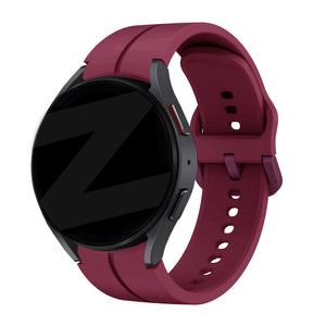 Silicone Strap 'Extreme', wine red, on a watch, 3/4 front view
