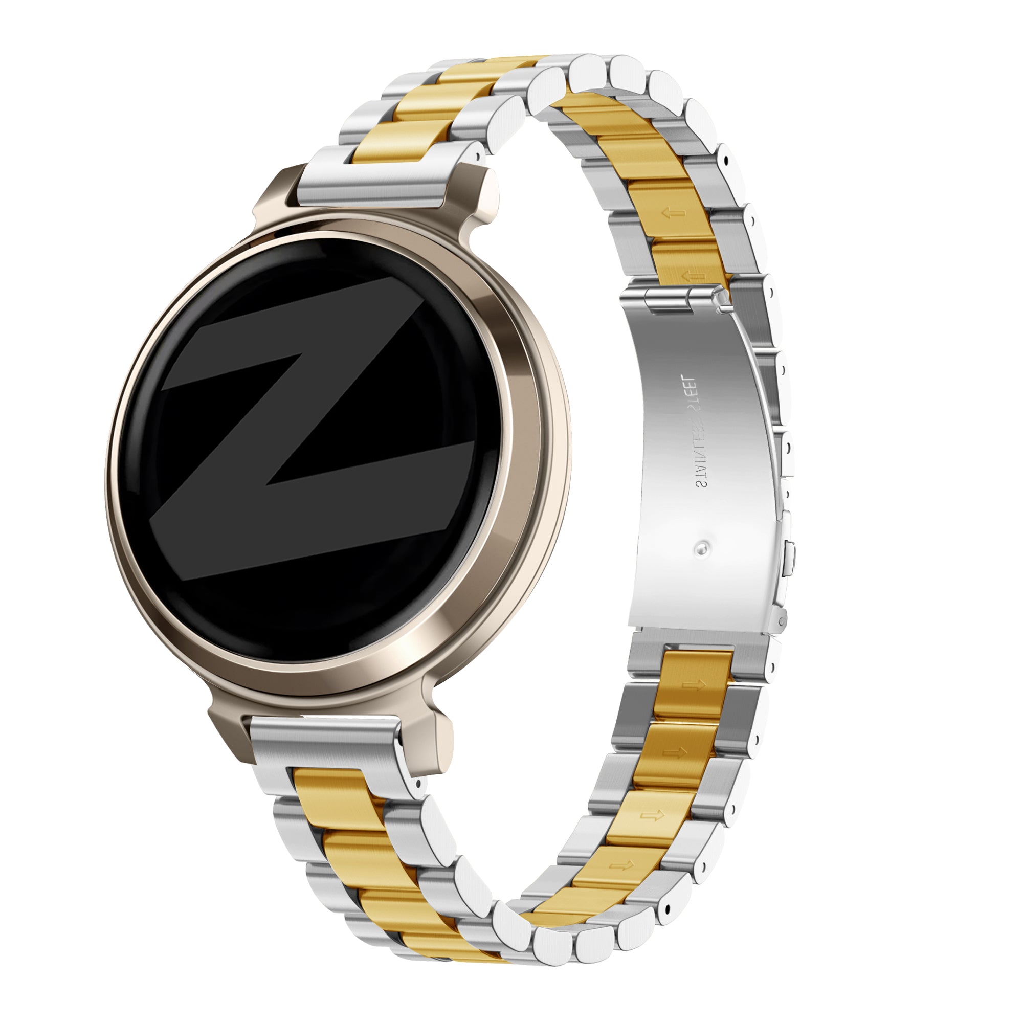 Bandz Pebble Round 2 - 14mm stalen band 'Classic' (zilver/goud)