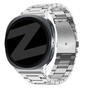 Bandz Samsung Galaxy Watch 8 - 40mm stalen band 'Classic' (zilver)