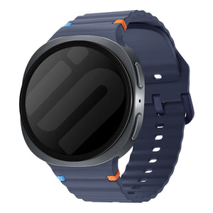  Samsung Galaxy Watch 8 Classic wave siliconen bandje (donkerblauw)