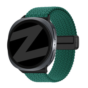 Bandz Samsung Galaxy Watch 8 - 44mm magnetisch geweven bandje (groen)