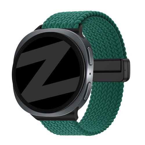 Bandz Samsung Galaxy Watch 8 - 44mm magnetisch geweven bandje (groen)