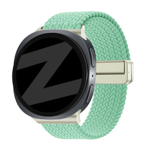 Bandz Samsung Galaxy Watch 8 - 44mm magnetisch geweven bandje (mint groen)