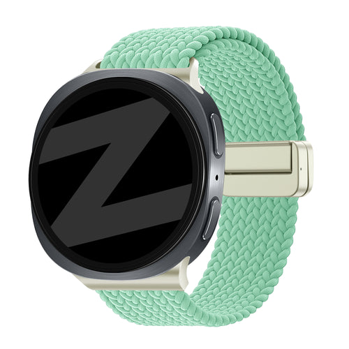 Bandz Samsung Galaxy Watch 8 - 44mm magnetisch geweven bandje (mint groen)