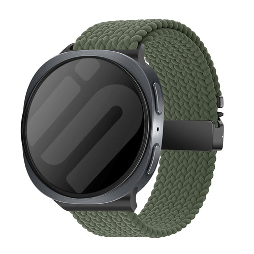 Samsung Galaxy Watch 9 - 40mm gevlochten band met P-buckle (legergroen)