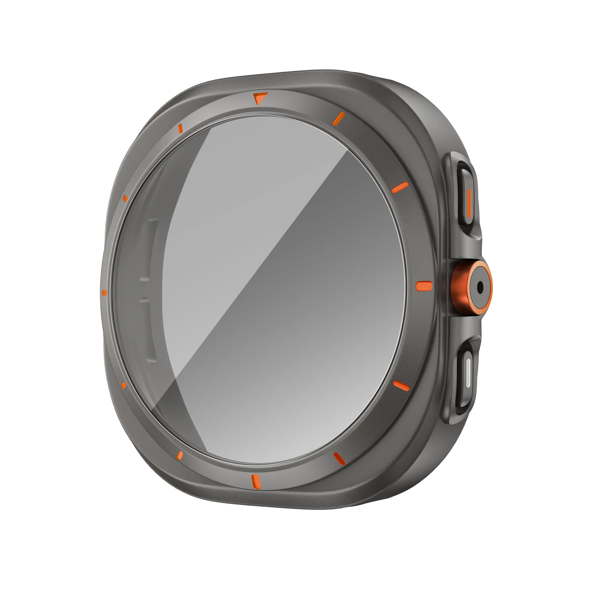 Bandz Samsung Galaxy Watch 7 - 44mm square PC hoesje met glas (titanium grijs)