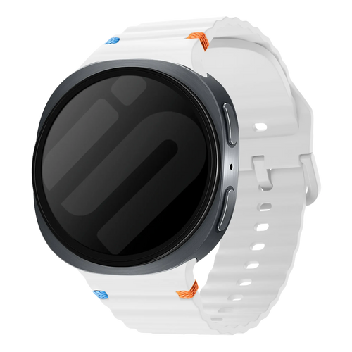 Samsung Galaxy Watch 8 - 40mm Wave Silicone Strap (White)