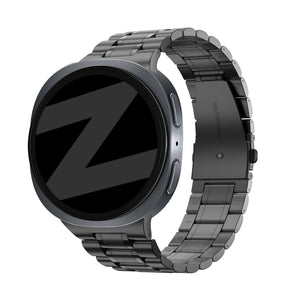 Bandz Samsung Galaxy Watch 8 Classic stalen band 'Deluxe' (zwart)