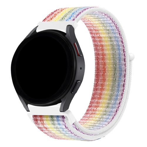 Nylon Loop Strap, multicolour, on a watch, 3/4 front view