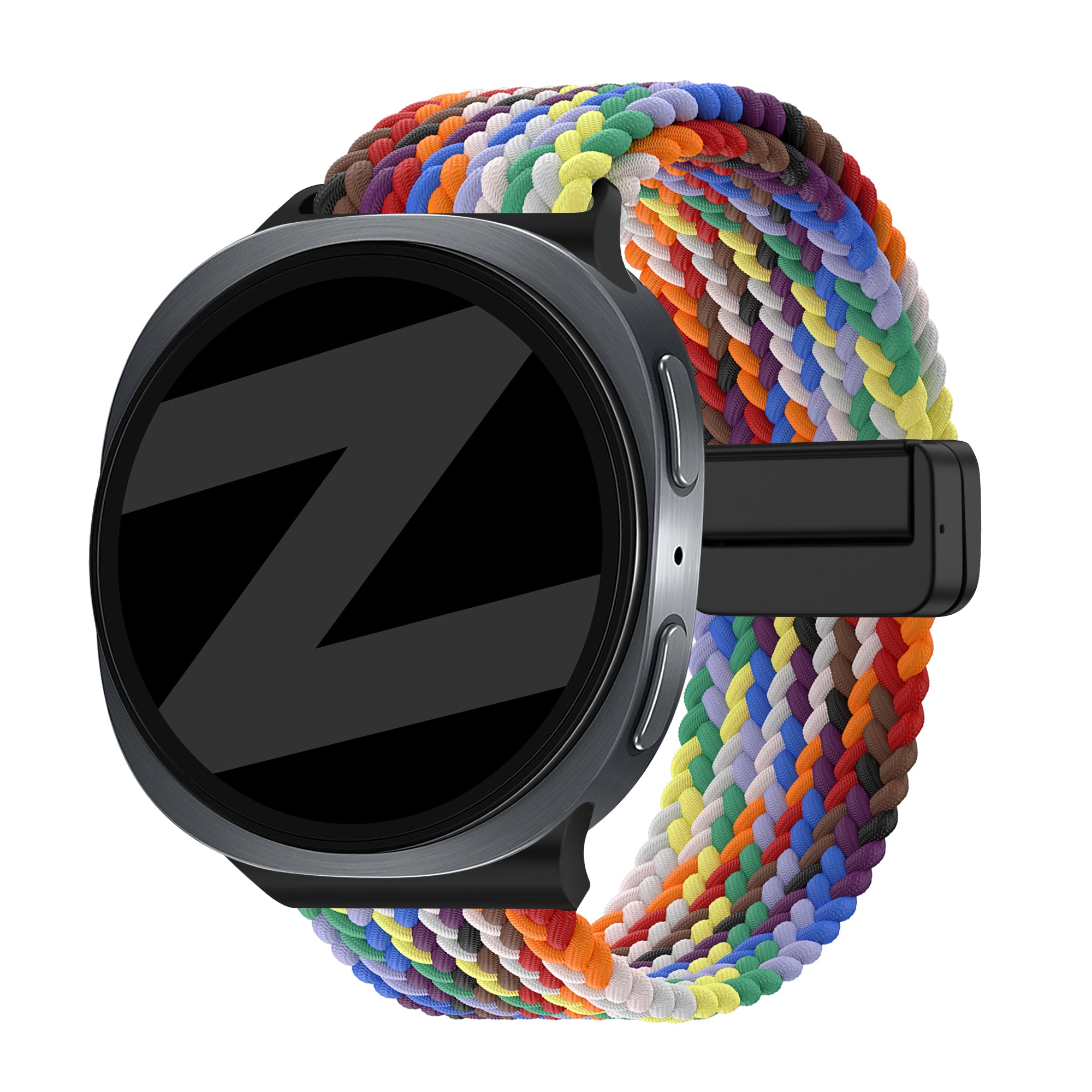 Bandz Samsung Galaxy Watch 8 Classic magnetisch geweven bandje (kleurrijk)