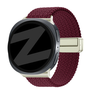 Bandz Samsung Galaxy Watch 9 - 40mm Magnetic Braided Strap (Wine Red)