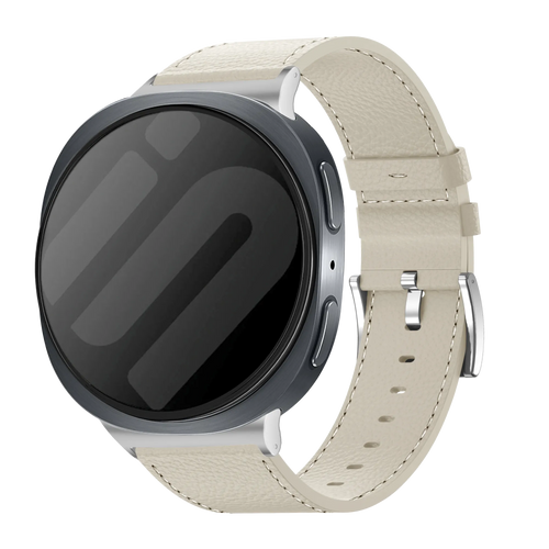 Samsung Galaxy Watch 8 - 44mm Leather Grain Strap (Beige)