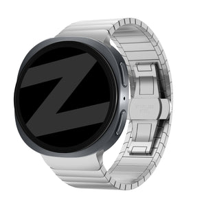Bandz Samsung Galaxy Watch 8 - 44mm stalen band 'One Bead' (zilver)