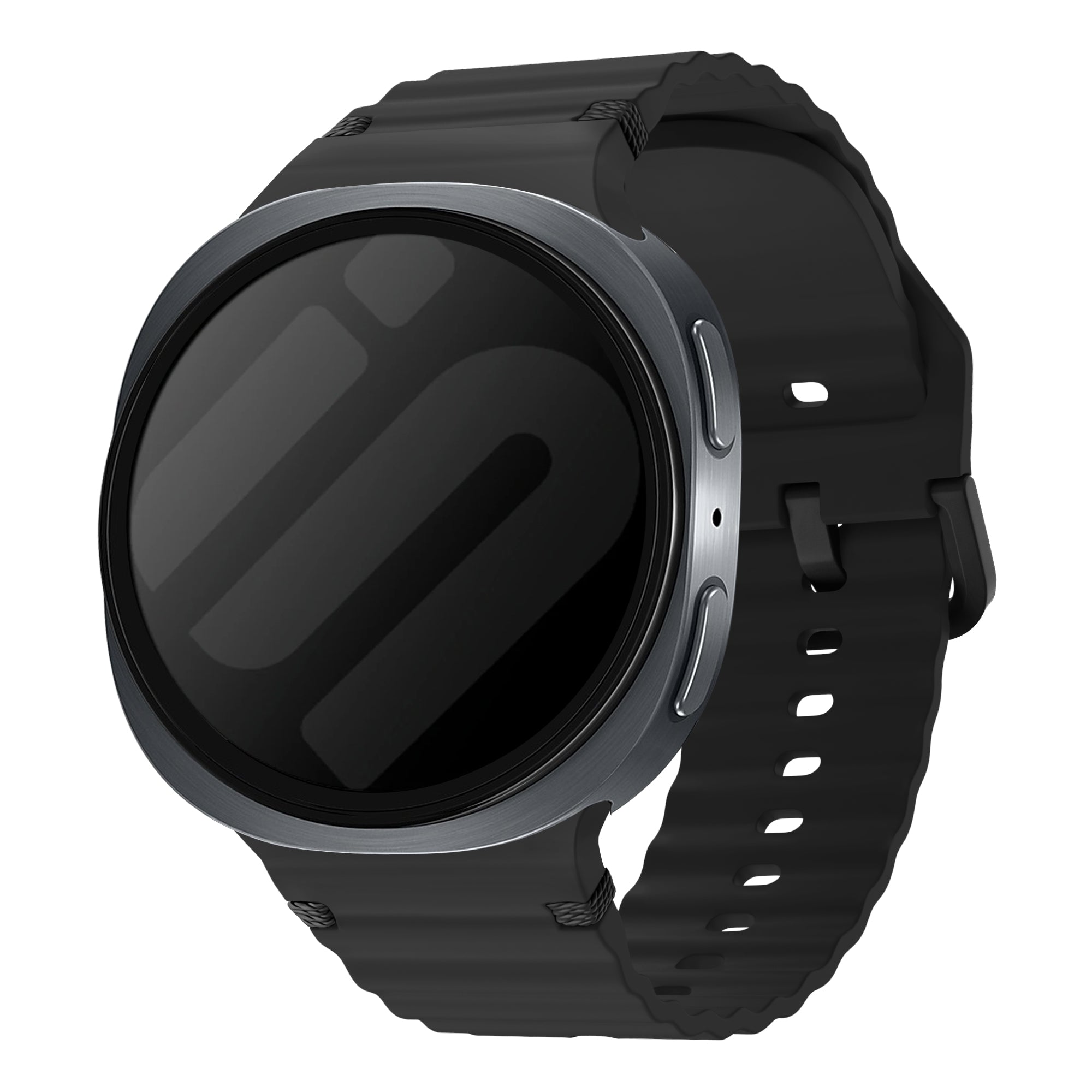  Samsung Galaxy Watch 8 Classic wave siliconen bandje (zwart)