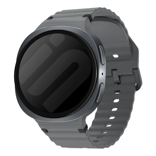 Samsung Galaxy Watch 8 Classic wave siliconen bandje (donkergrijs)
