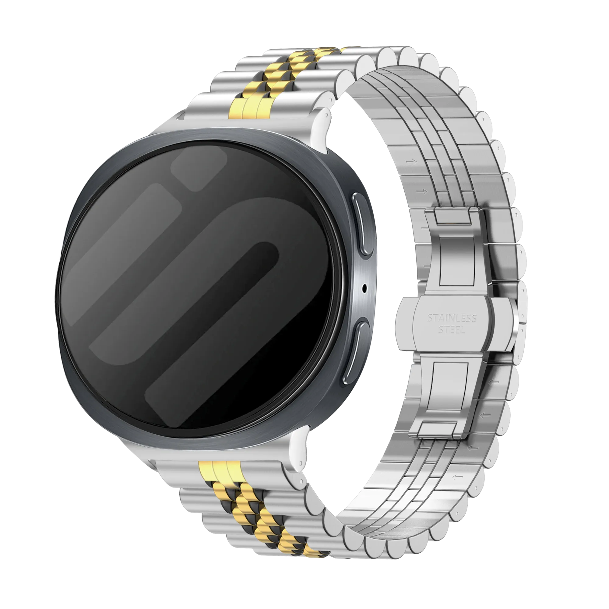Samsung Galaxy Watch 8 - 44mm Jubilee stalen band (zilver/goud)