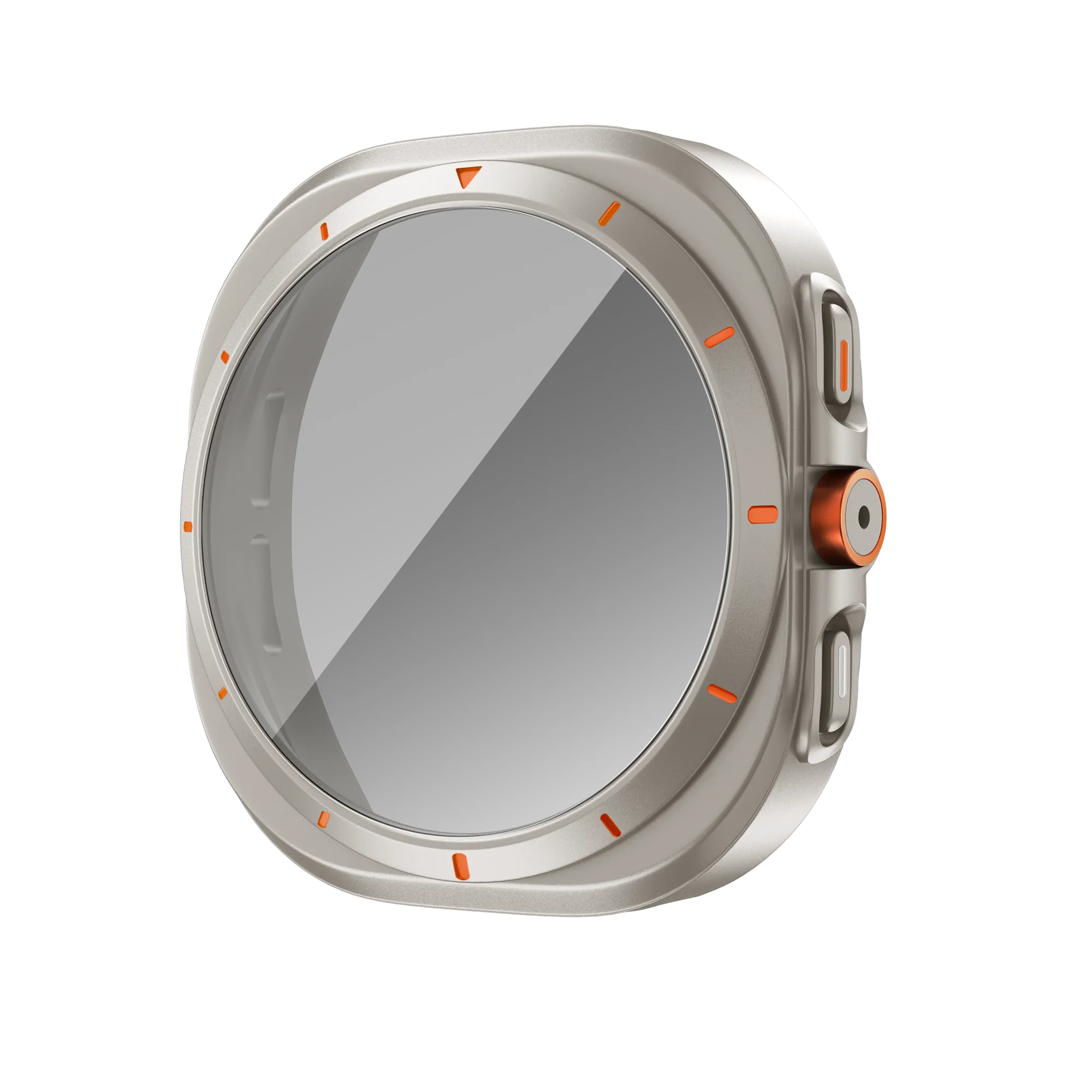 Bandz Samsung Galaxy Watch 7 - 44mm square PC hoesje met glas (titanium)