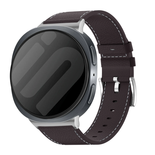 Samsung Galaxy Watch 8 Classic leren grain band (koffiebruin)