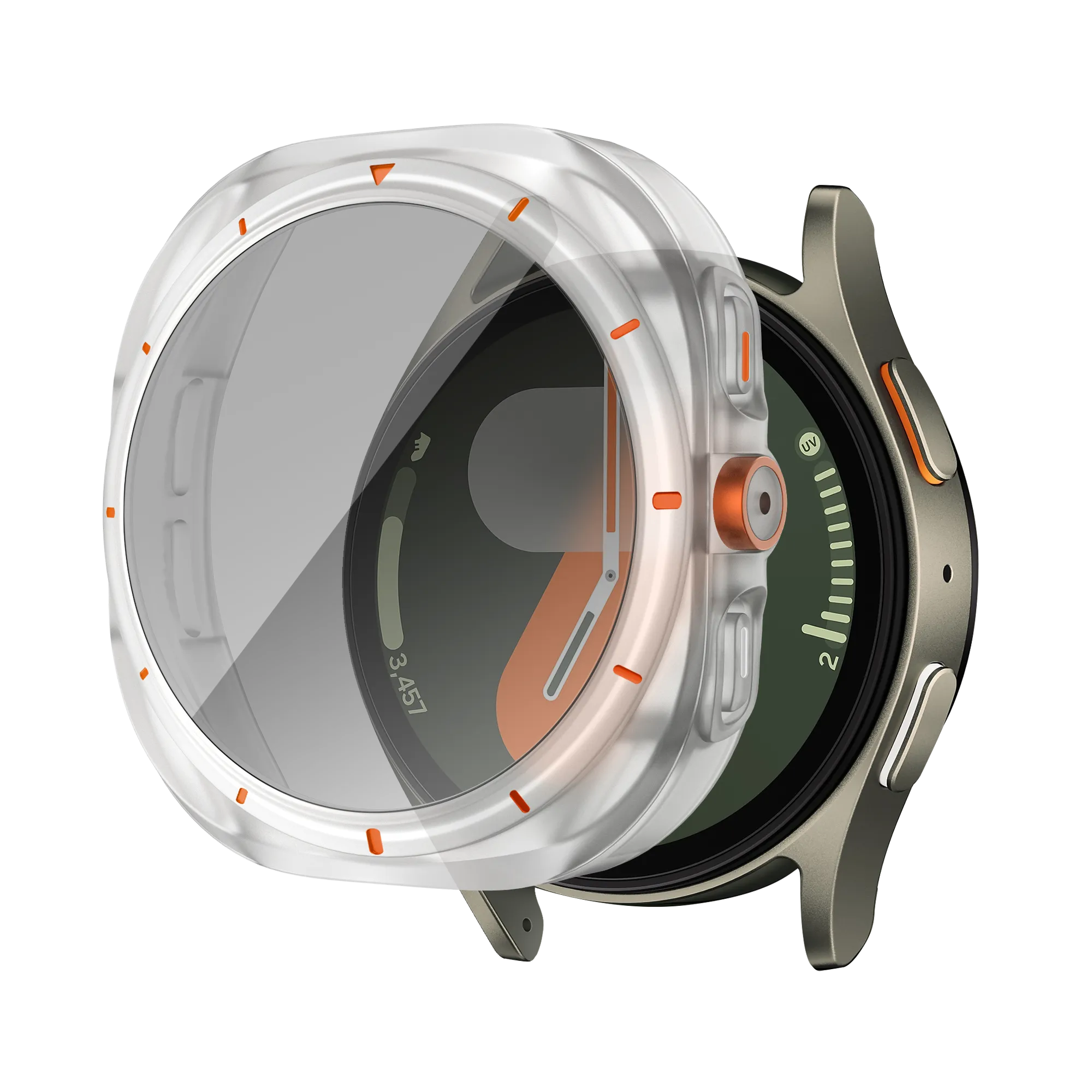 Bandz Samsung Galaxy Watch 7 - 44mm Square PC Case with Glass (Frost)