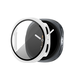 Bandz Samsung Galaxy Watch 8 - 44mm PC hoesje met glas (wit)