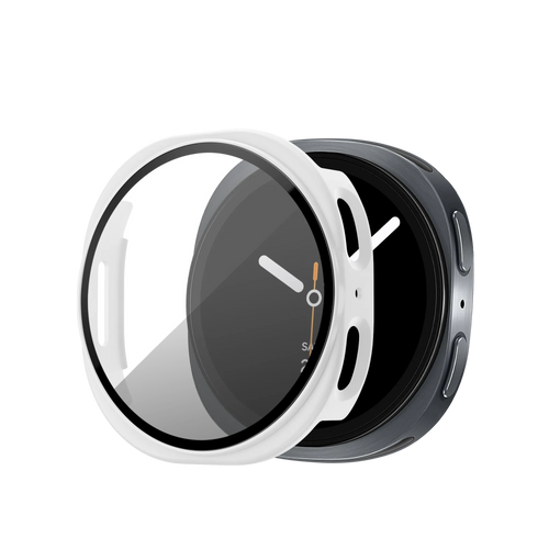 Bandz Samsung Galaxy Watch 8 - 44mm PC hoesje met glas (wit)