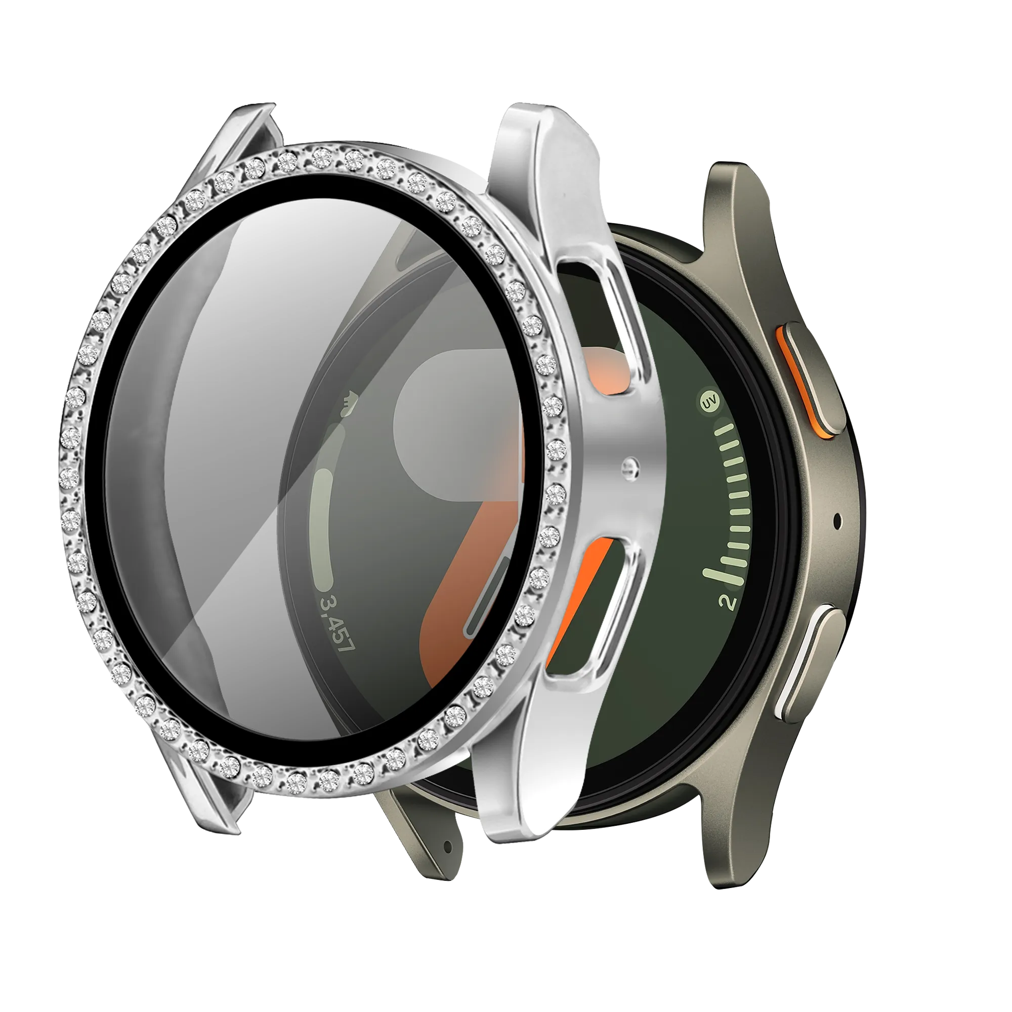 Samsung Galaxy Watch 7 - 40mm Diamond Case with Glass (Silver)