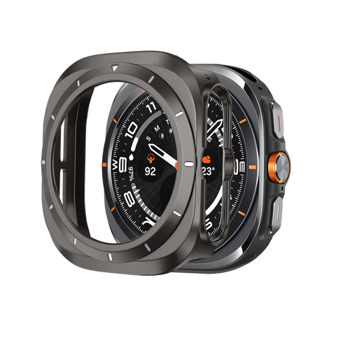 Bandz Samsung Galaxy Watch Ultra Bezel PC Case (Titanium Grey with White)
