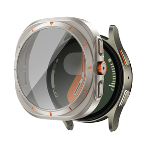 Bandz Samsung Galaxy Watch 7 - 44mm square PC hoesje met glas (titanium)