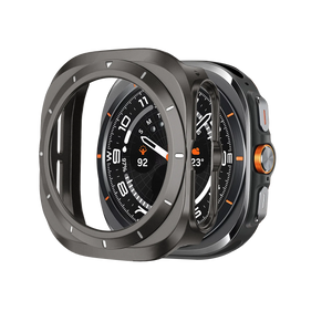 Bandz Samsung Galaxy Watch Ultra bezel PC hoesje (titanium grijs met wit)