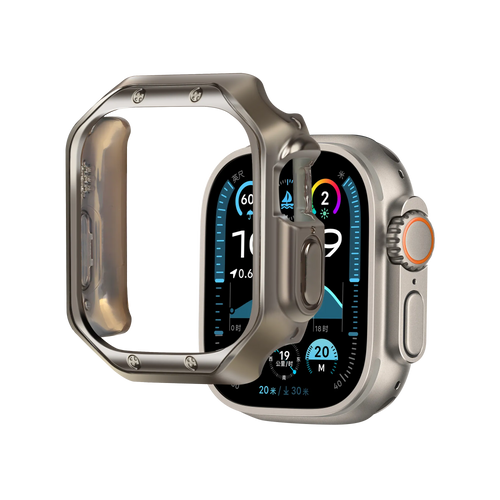 Bandz Apple Watch Ultra - 49mm gegalvaniseerd TPU hoesje (titanium)