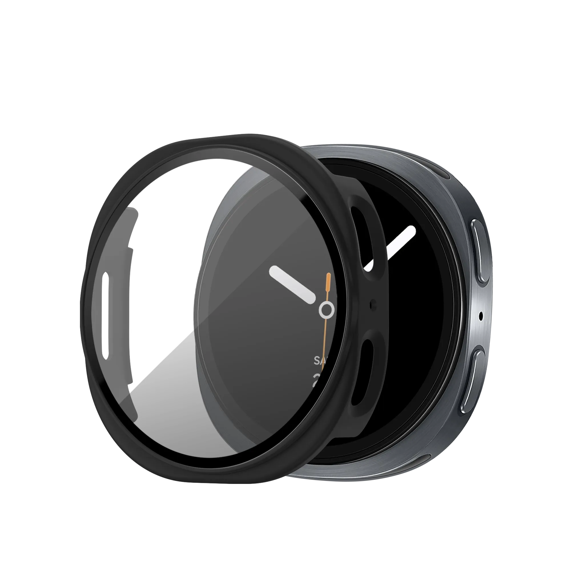 Bandz Samsung Galaxy Watch 8 - 40mm PC hoesje met glas (zwart) 