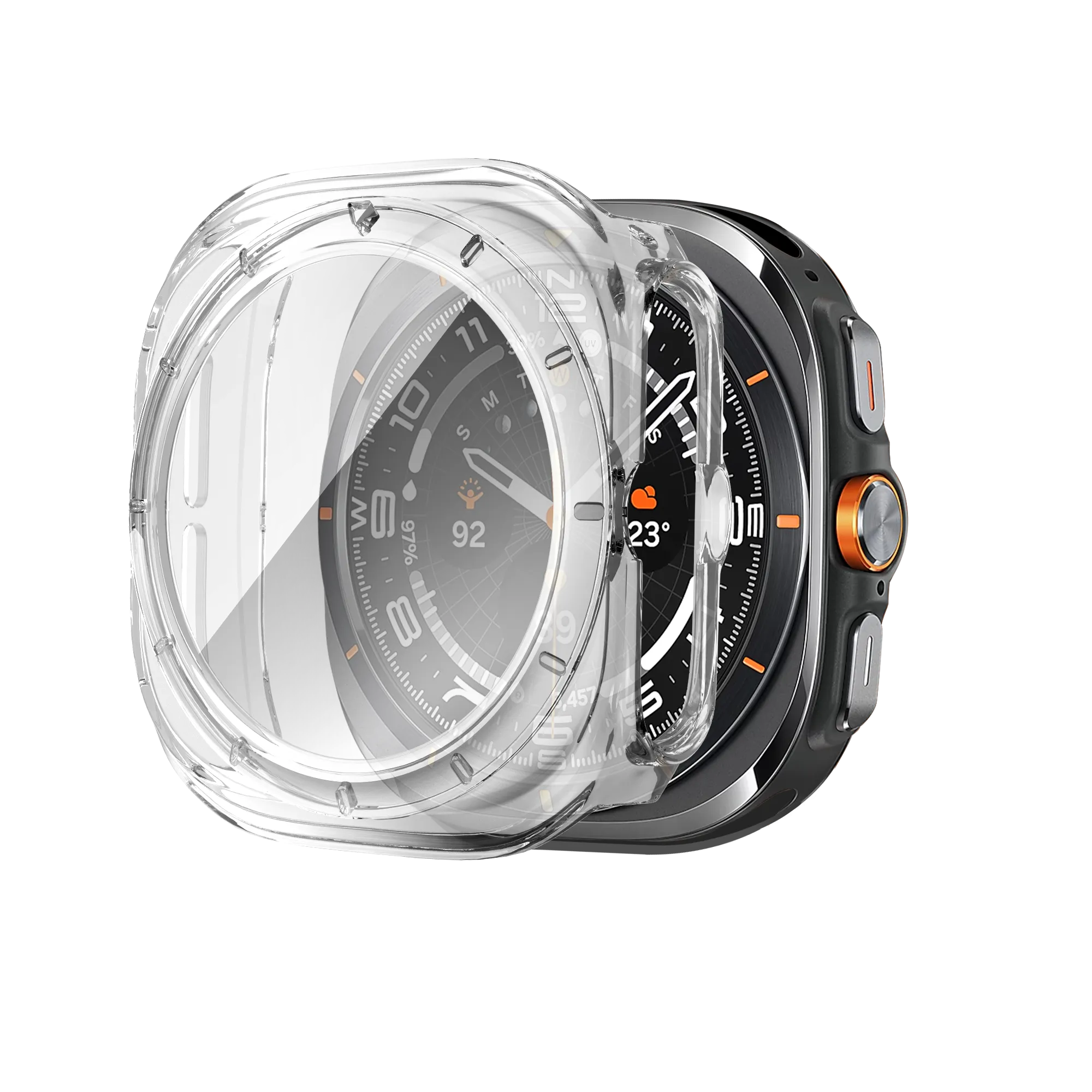 Bandz Samsung Galaxy Watch Ultra PC hoesje met glas (transparant)