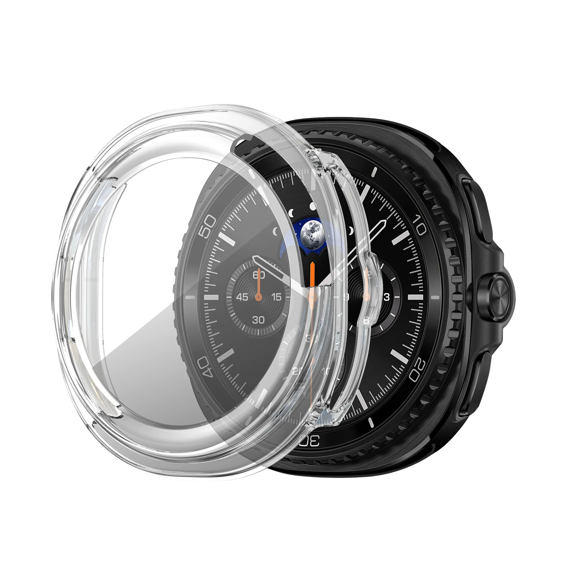 Bandz Samsung Galaxy Watch 8 Classic PC hoesje met glas (transparant)