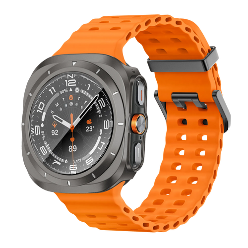 Bandz Samsung Galaxy Watch Ultra bezel PC hoesje (titanium grijs met wit)