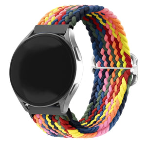 Nylon Adjustable Braided Strap, multicolour, on a watch, 3/4 front view