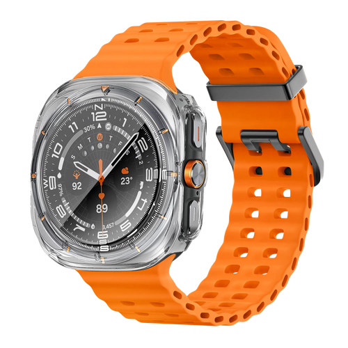 Bandz Samsung Galaxy Watch Ultra PC hoesje met glas (transparant)