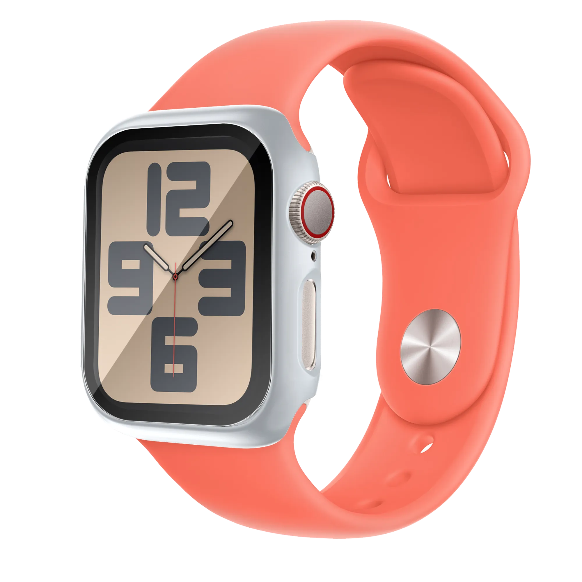 Bandz Apple Watch 10 & 11 PC hoesje met glas (zilver)