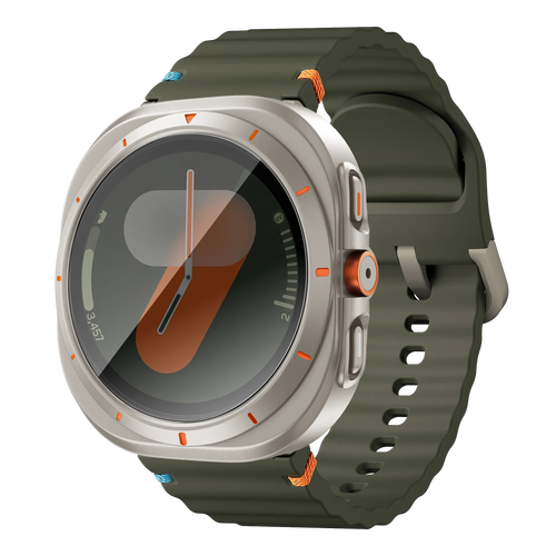 Bandz Samsung Galaxy Watch 7 - 44mm square PC hoesje met glas (titanium)