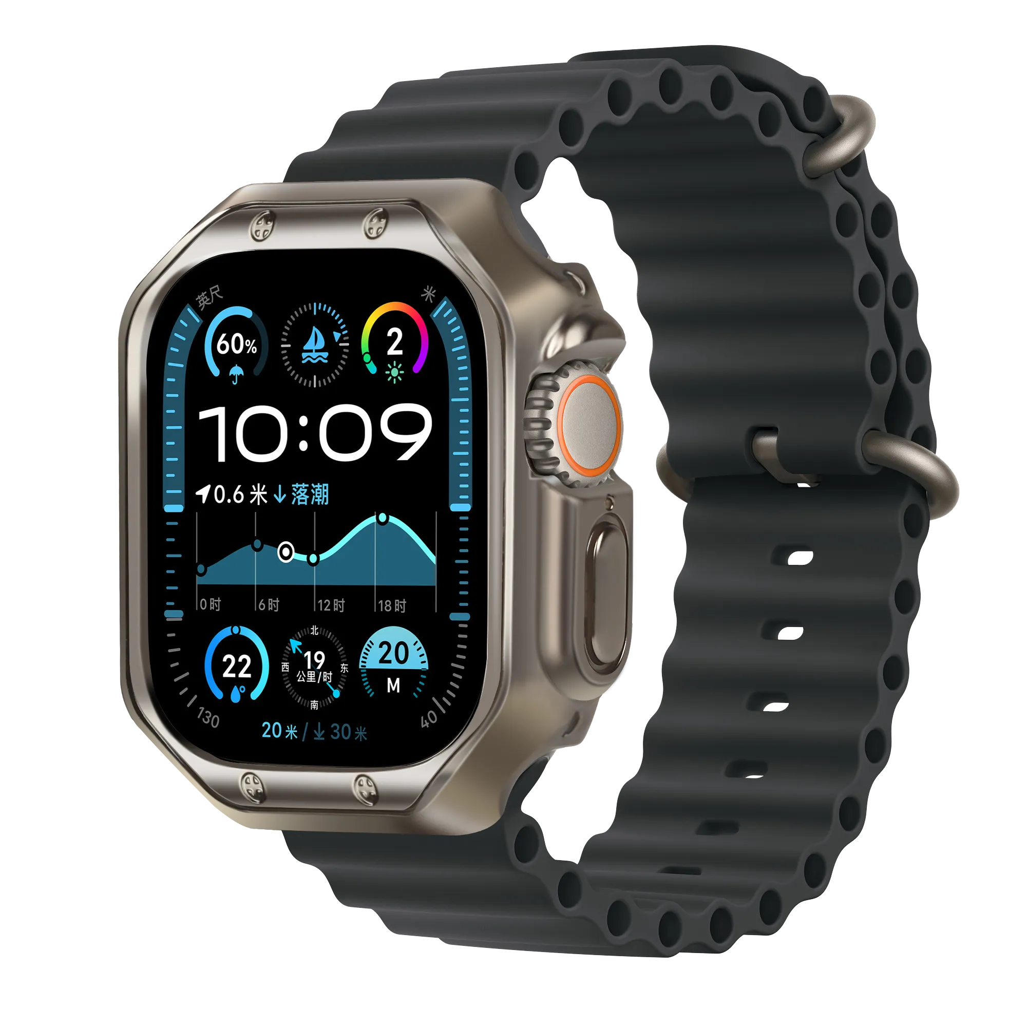 Bandz Apple Watch Ultra - 49mm gegalvaniseerd TPU hoesje (titanium)